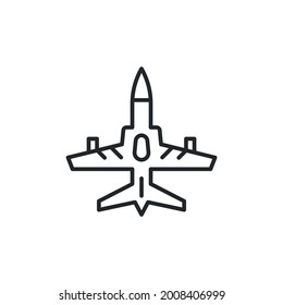 War Plane icon. Airplane icon isolated on white background. Airforce related icon. Vector illustration