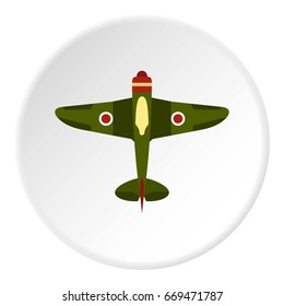 War Plane Icon. Flat Circle Illustration Of  War Plane Icon Isolated On White Background Vector For Web