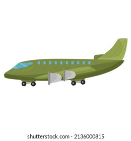 War plane. Vector illustration with military equipment. The object is isolated on a white background. War. Army. For your design.