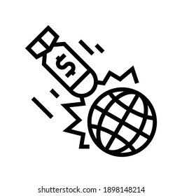 war poverty problem line icon vector. war poverty problem sign. isolated contour symbol black illustration