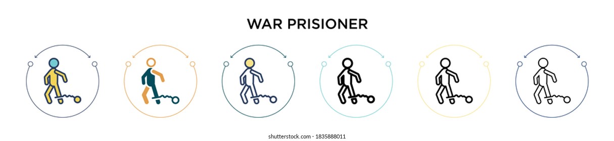 War Prisioner Icon In Filled, Thin Line, Outline And Stroke Style. Vector Illustration Of Two Colored And Black War Prisioner Vector Icons Designs Can Be Used For Mobile, Ui, Web