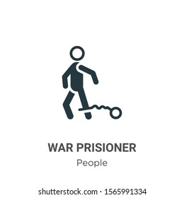 War prisioner vector icon on white background. Flat vector war prisioner icon symbol sign from modern people collection for mobile concept and web apps design.