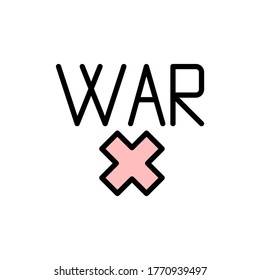 War, prohibit icon. Simple color with outline vector elements of flower children icons for ui and ux, website or mobile application