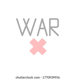 War, prohibit icon. Simple color vector elements of flower children icons for ui and ux, website or mobile application