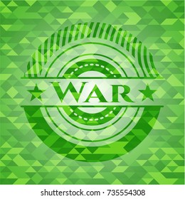 War realistic green mosaic emblem