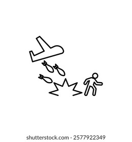 war Refugee icon Flat illustration sign