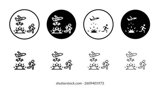 war Refugee icon Isolated flat vector in outline