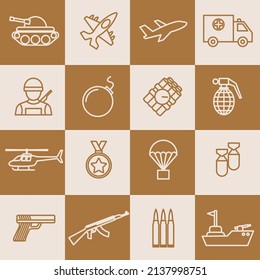 plantilla de símbolo de icono de conjunto de guerra para el logotipo de colección de diseño gráfico y web ilustración vectorial