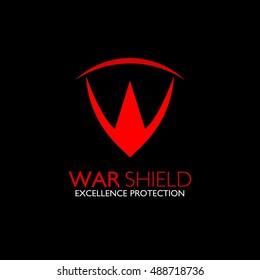 War Shield logo design template. vector illustration