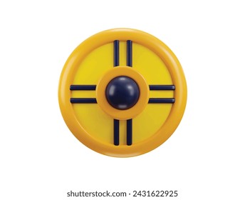 war shield on game badge icon 3d rendering vector illustration