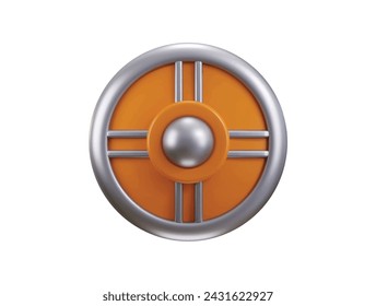 Kriegsschild auf Spiel-Abzeichen-Symbol 3D-Rendering Vektor-Illustration