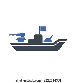 War Ship Icon, Vector Graphics