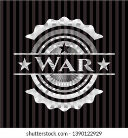 War silvery emblem or badge. Vector Illustration. Mosaic.