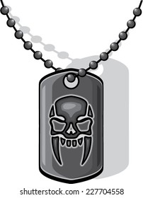 War skull dog tag