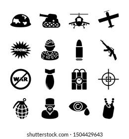 War Solid Icons Vector Design