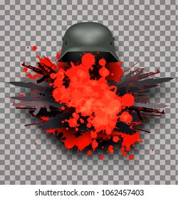 War splash icon with helm and weapons