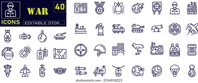 War Stroke icon collections. Containing Combat, Army icons .