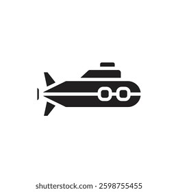 War Submarine Filled Icon Vector Illustration