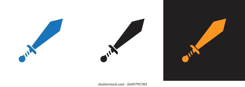 Ícone de design de espada de guerra em fundo branco. Ícone de ilustração espada de guerra
