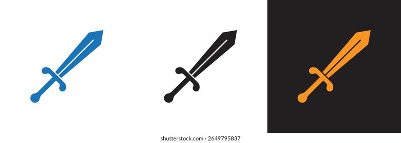 Ícone de design de espada de guerra em fundo branco. Ícone de ilustração espada de guerra
