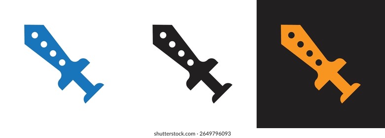 Ícone de design de espada de guerra em fundo branco. Ícone de ilustração espada de guerra