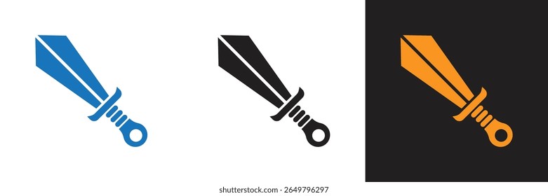 Ícone de design de espada de guerra em fundo branco. Ícone de ilustração espada de guerra