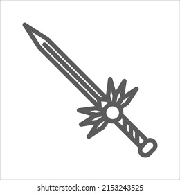 Icono de línea simple de espada de guerra