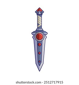Ilustração de vetor de desenhos animados de armas de espada de guerra