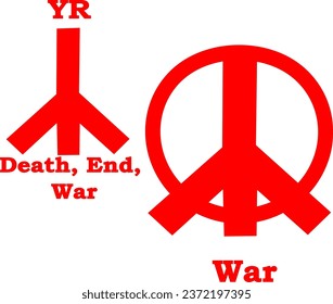 War symbol and "YR" rune symbol for death, end and war