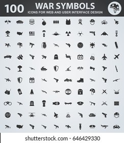 War symbols icons for web and user interface design