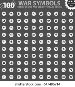 War symbols icons for web and user interface design