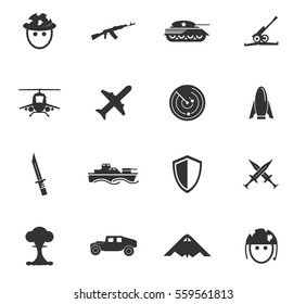 war symbols vector icons for user interface design