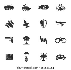 war symbols vector icons for user interface design