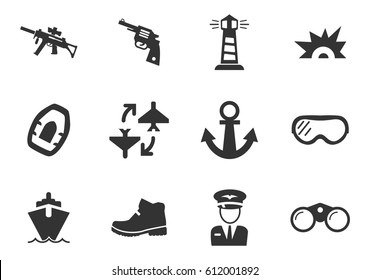 War symbols vector icons for user interface design
