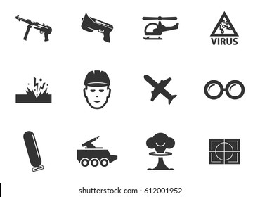War symbols vector icons for user interface design