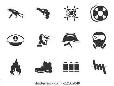 War symbols vector icons for user interface design