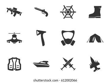 War symbols vector icons for user interface design