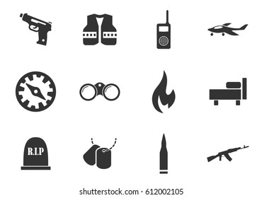 War symbols vector icons for user interface design