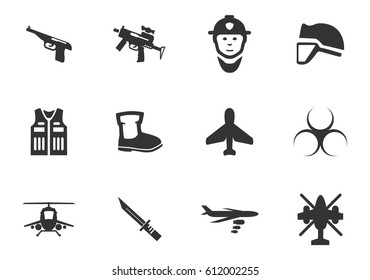 War symbols vector icons for user interface design