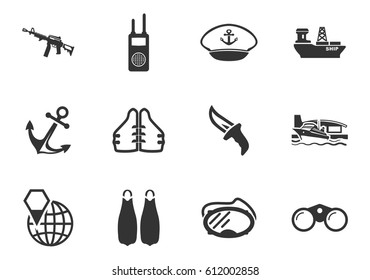 War symbols vector icons for user interface design