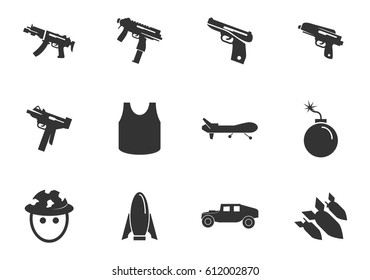 War symbols vector icons for user interface design