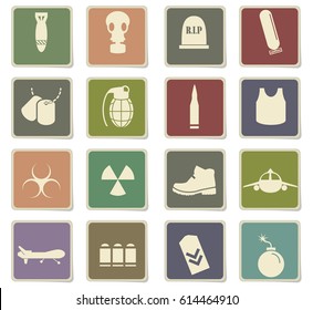 war symbols vector icons for user interface design
