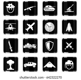 war symbols vector icons for user interface design