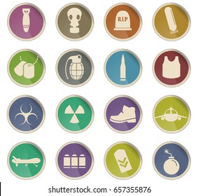 war symbols vector icons for user interface design