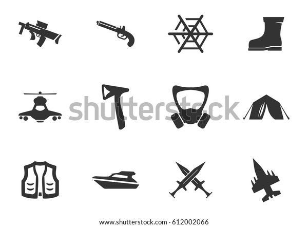 War Symbols Vector Icons User Interface Stock Vector (Royalty Free