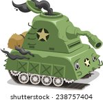 War Tank Busted, vector illustration cartoon. 