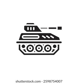 War Tank Filled Icon Vector Illustration