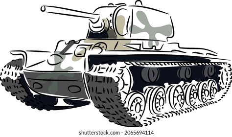 War Tank with green spots