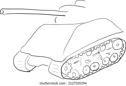 War tank unmarked illustration vector in black and white