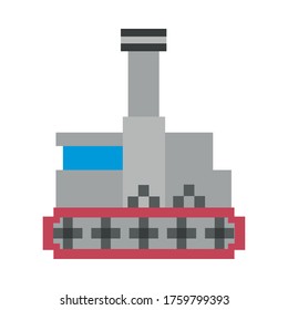 vehículo de tanque de guerra 8 bits diseño de ilustración de vectores de iconos pixelados